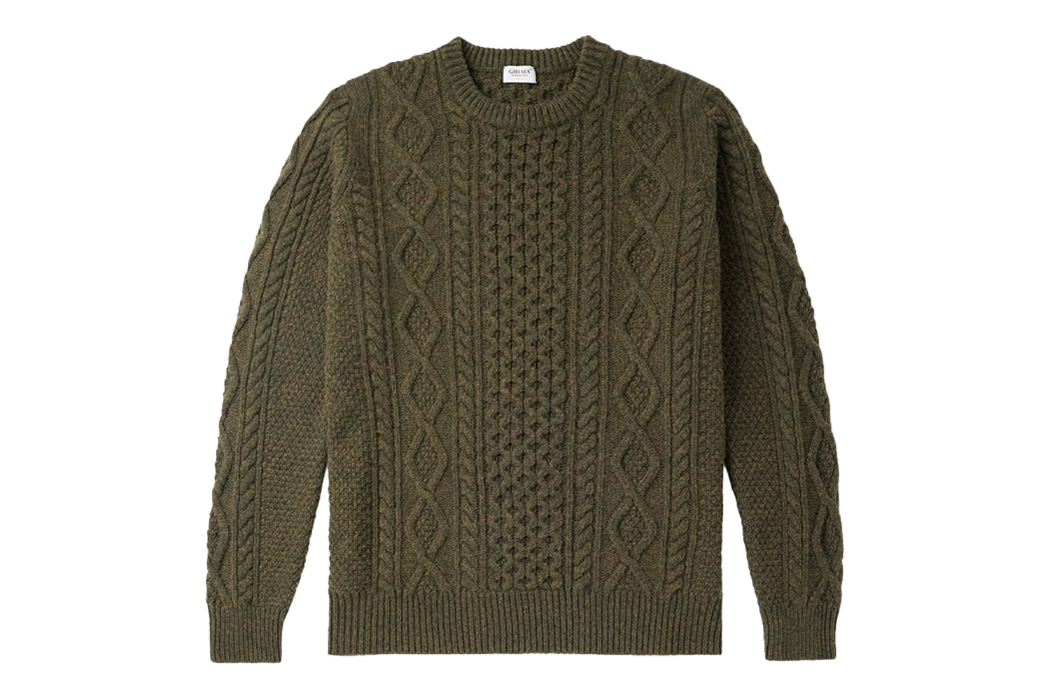 Ghiaia Cashmere Pescatore Cable-Knit Wool Sweater