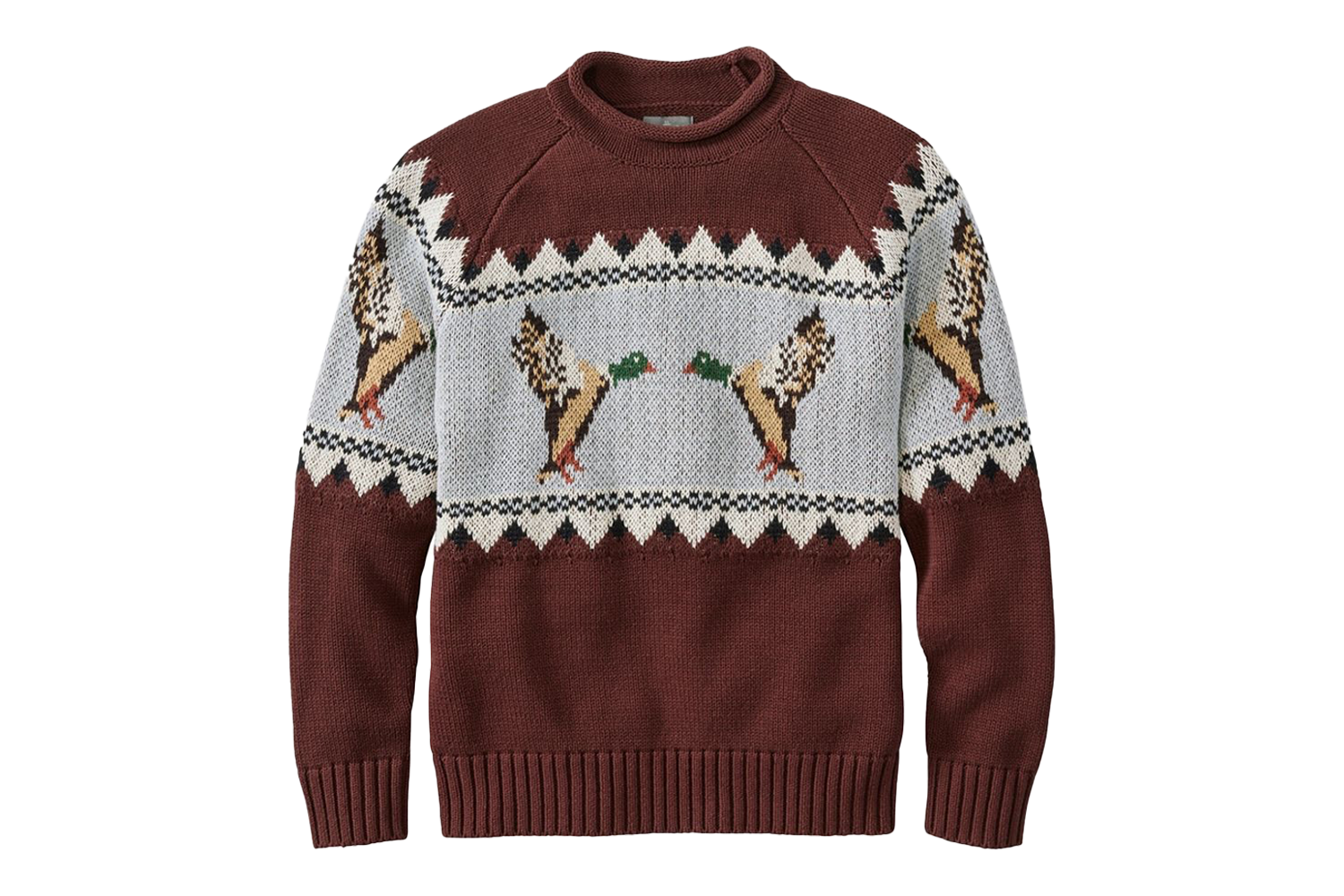 L.L. Bean Signature Organic Cotton Fair Isle Rollneck Sweater