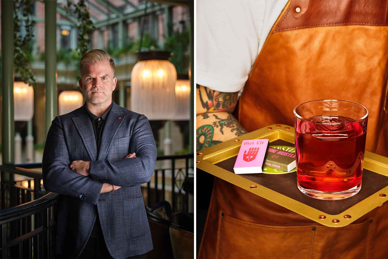 Leo Robitschek; a Pandan Negroni at Side Hustle