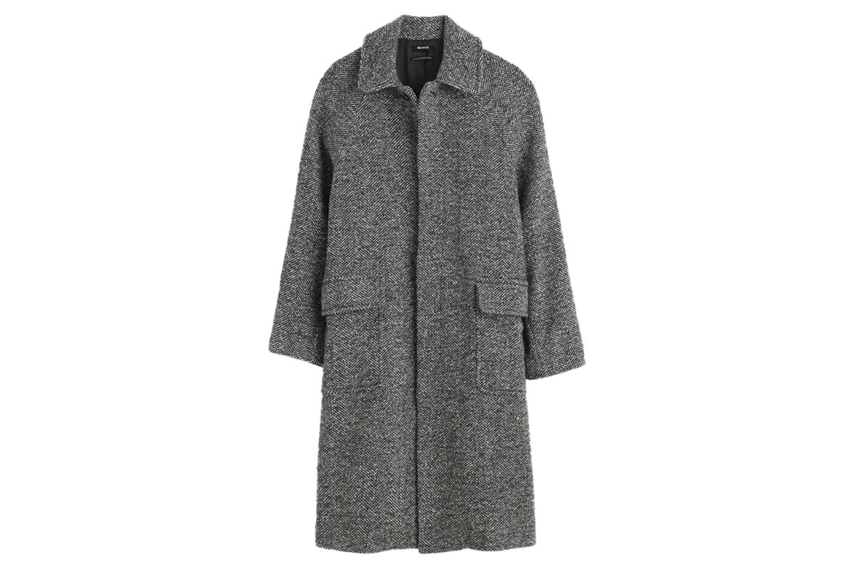 Madewell Balmacaan Overcoat in Italian Tweed