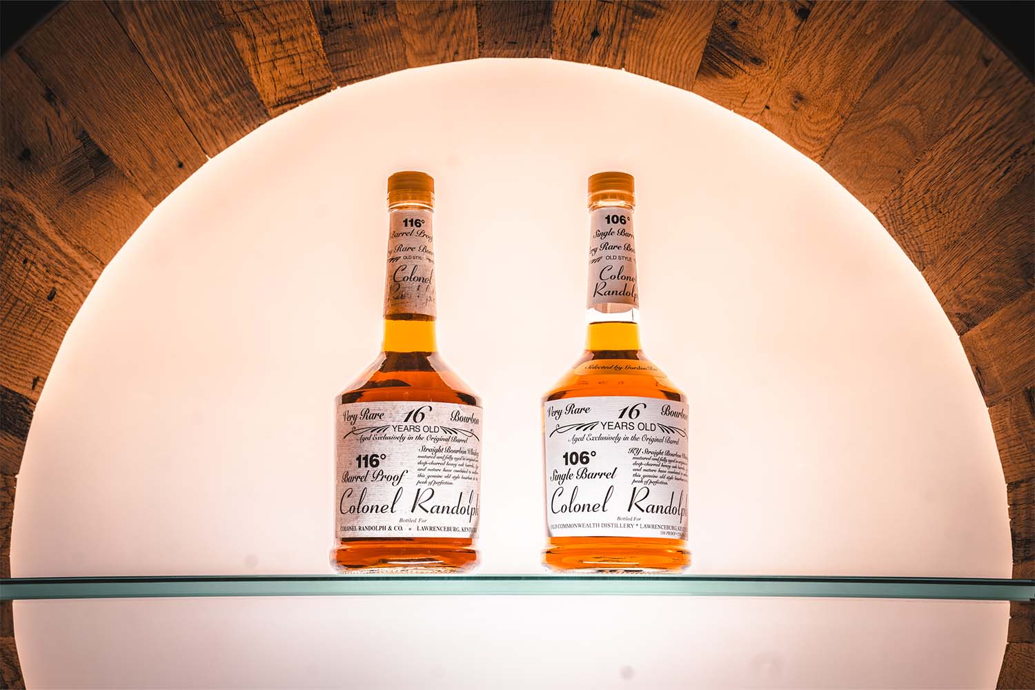 A vintage and new bottle of Colonel Randolph 16