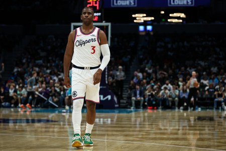 Chris Paul walking on a basketball court