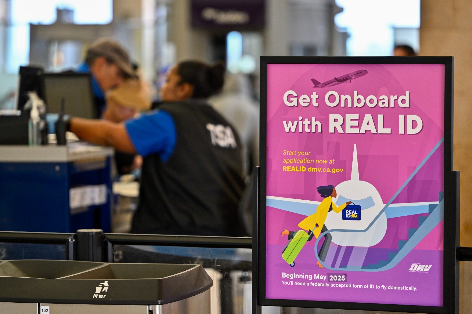 REAL ID sign at airport