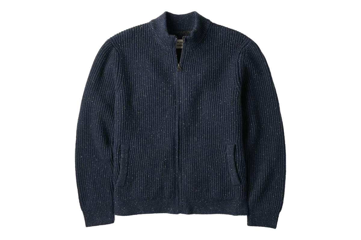 Flint & Tinder Textured Wool Full-Zip Combat Sweater