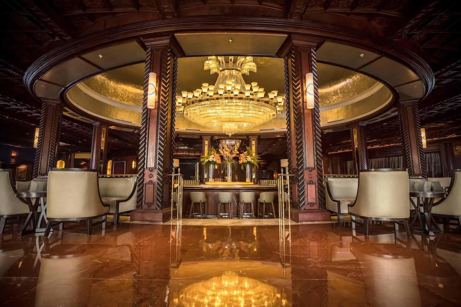 The grand lobby bar at Fairmont El San Juan