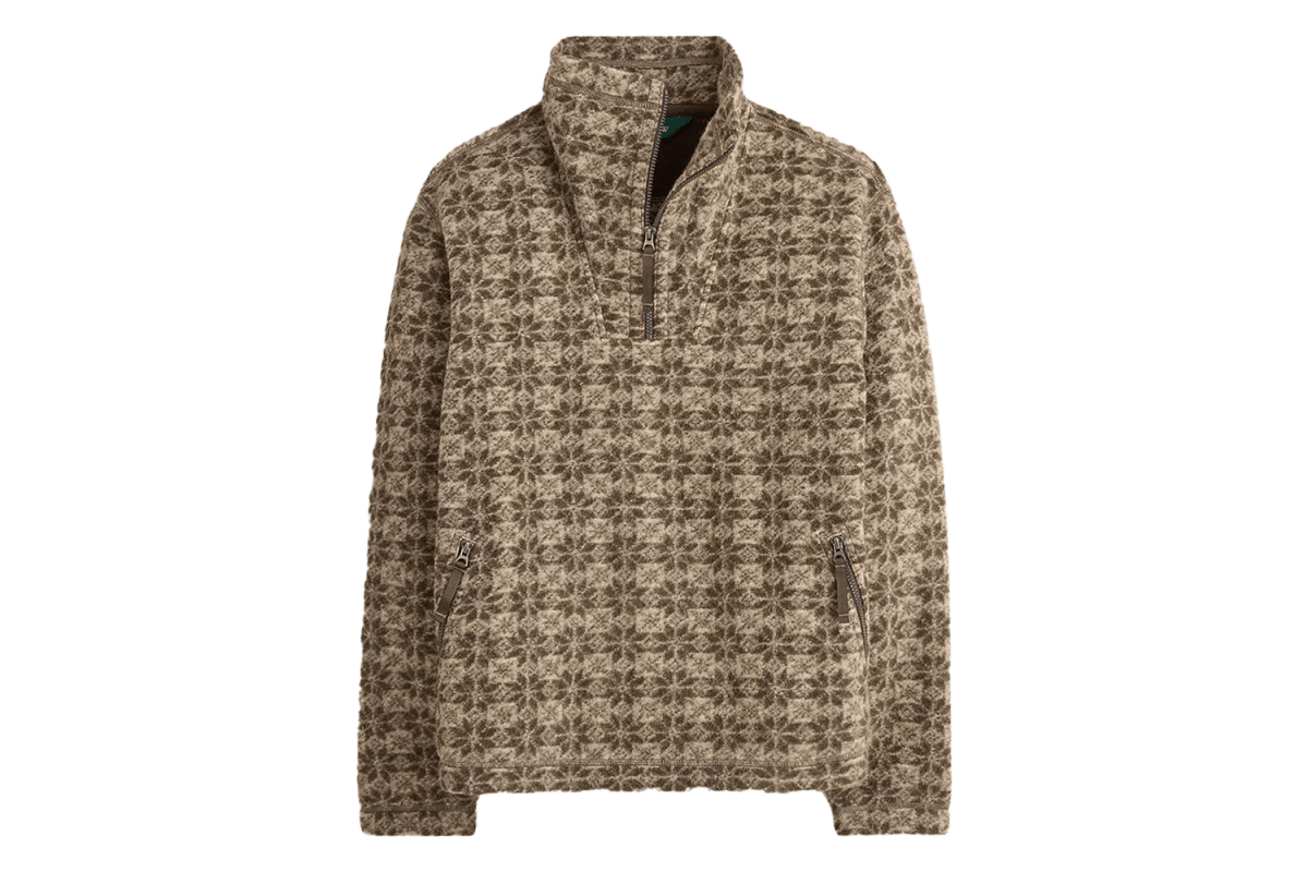 J.Crew Wool-Blend Sherpa Fleece Quarter-Zip Pullover