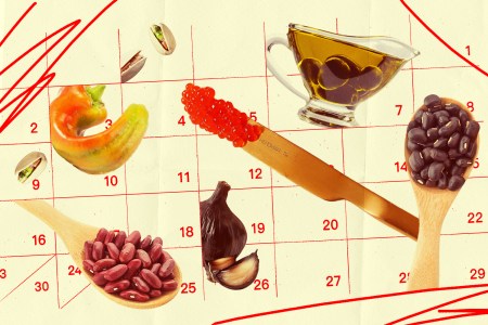 ingredients overlaid on a calendar