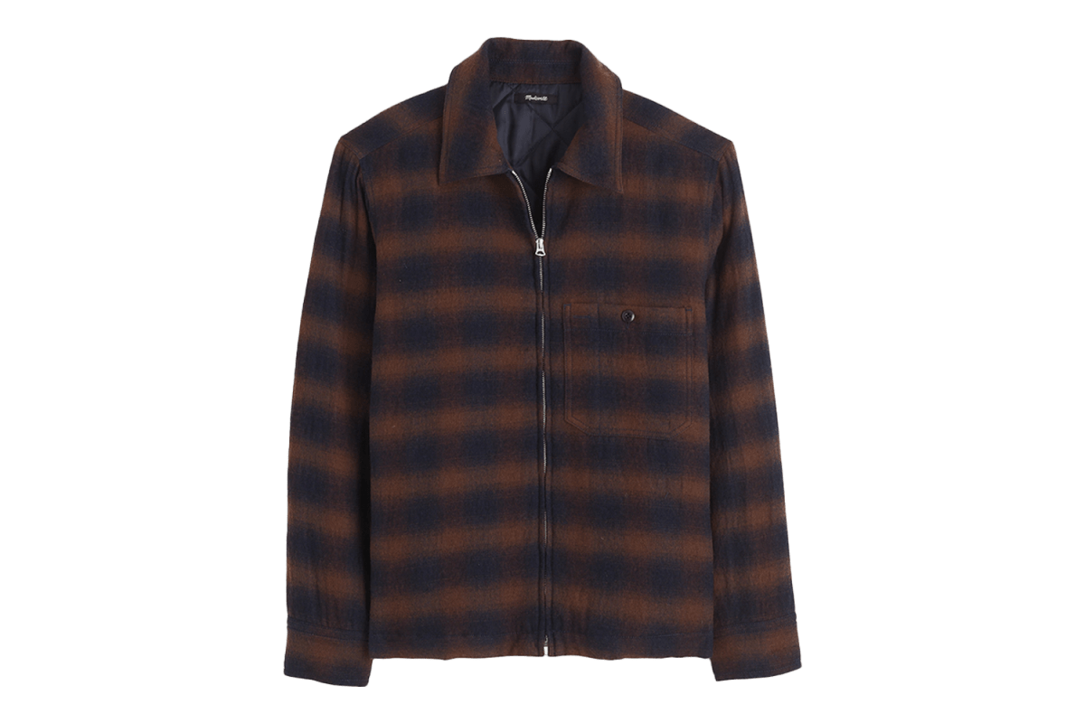 Madewell Japanese Flannel Zip-Front Jacket