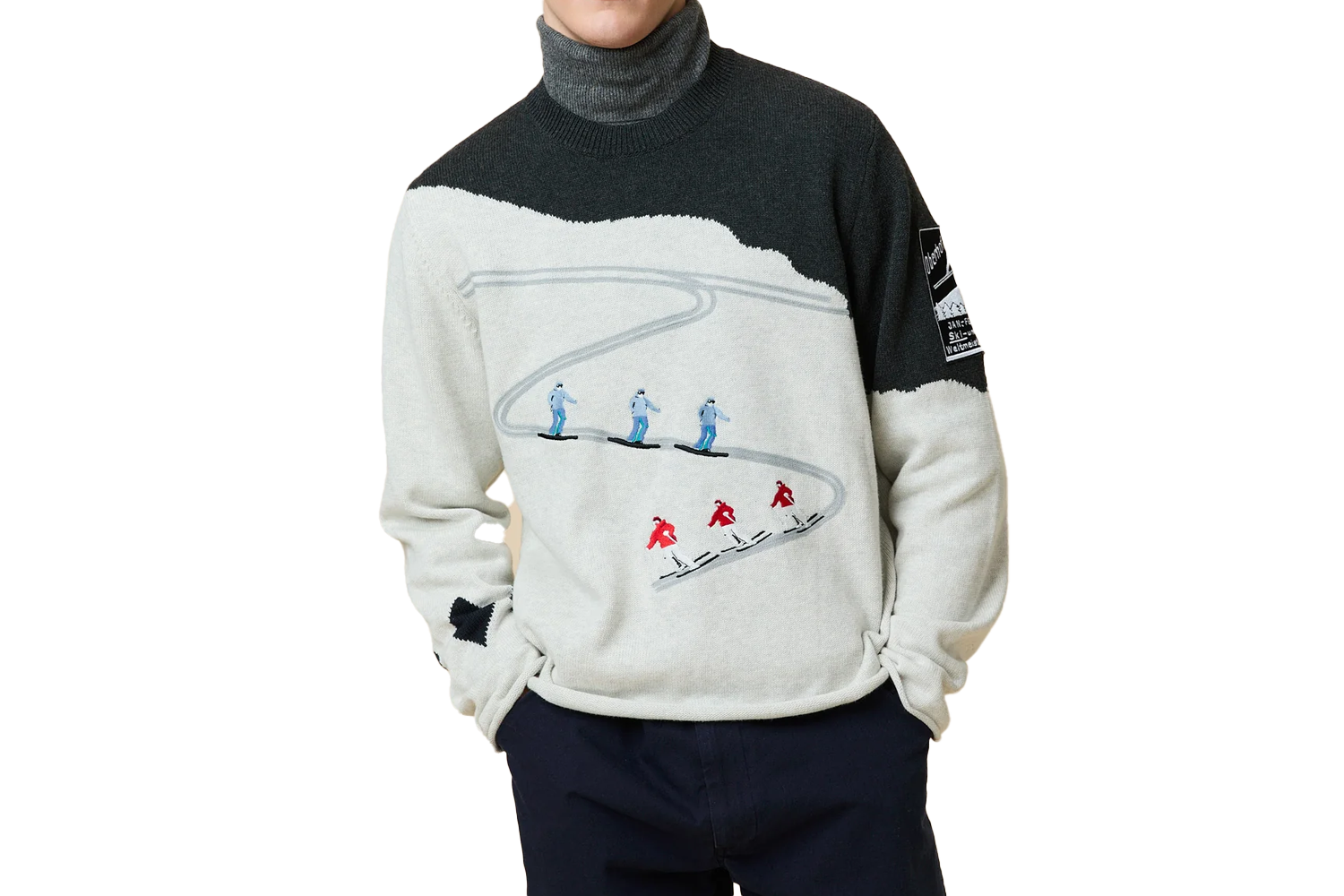 Rowing Blazers Men’s Cotton Night Ski & Snowboard Sweater Gray