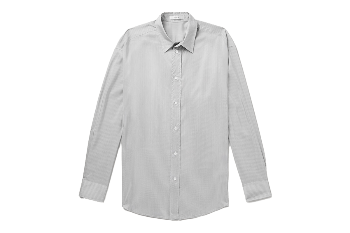 The Row Granada Pinstriped Silk Shirt