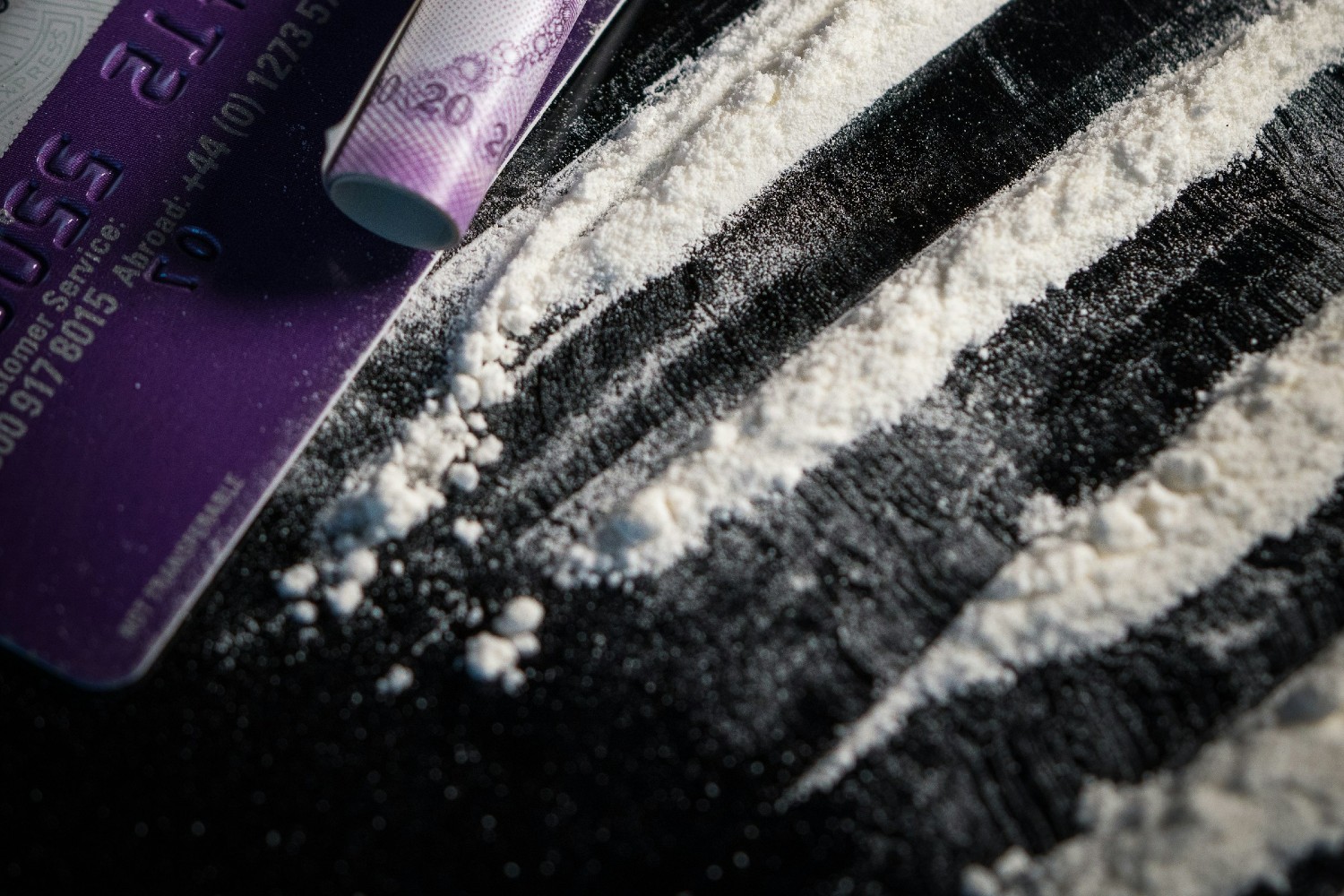 Cocaine and rolled up money