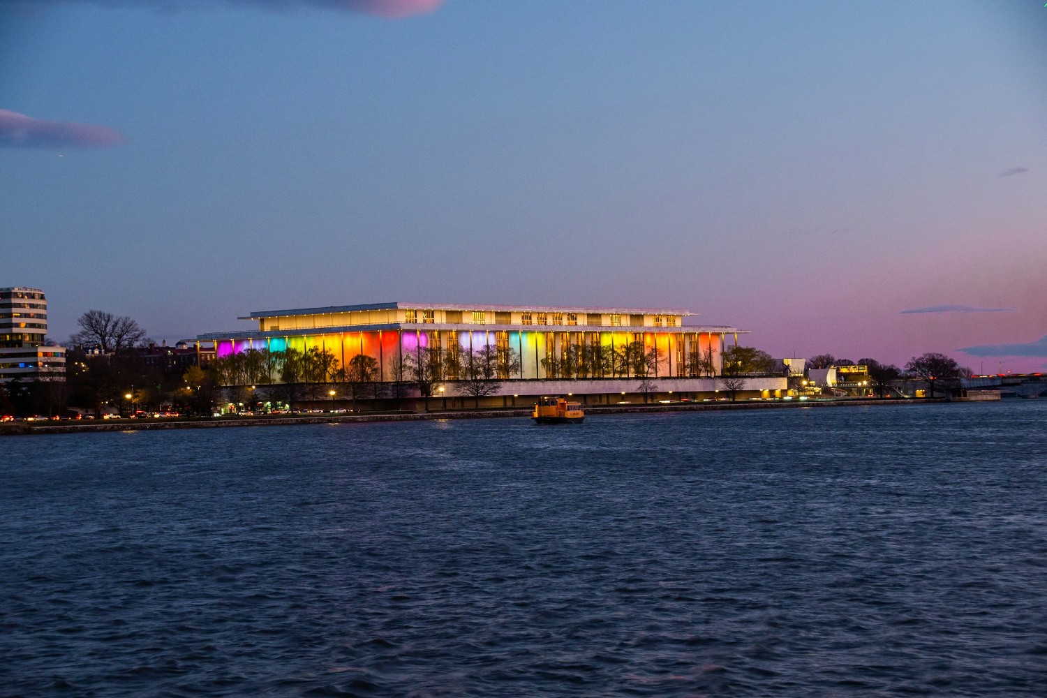Kennedy Center with lights
