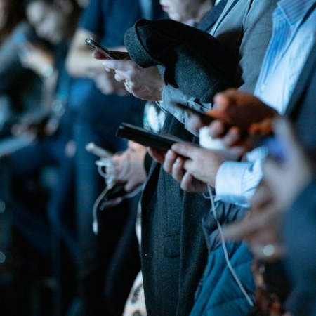 People on smartphones