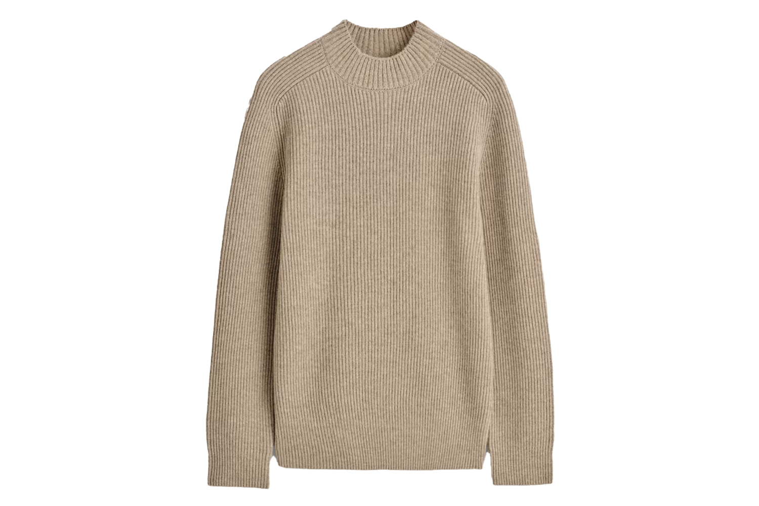 Cos Ribbed Wool Mock-Neck Sweater