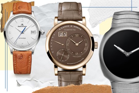 A collage of three of the best new watches from December 2025, including pieces from Jaeger-LeCoultre, A. Lange & Söhne, and H. Moser & Cie