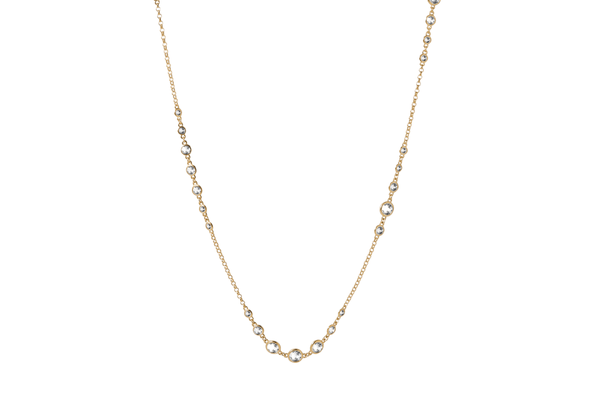 Dorsey Graduated Clemence Necklace in White Sapphire