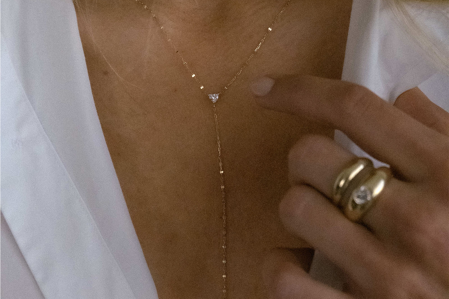 Kinn Darling Lariat Heart Necklace