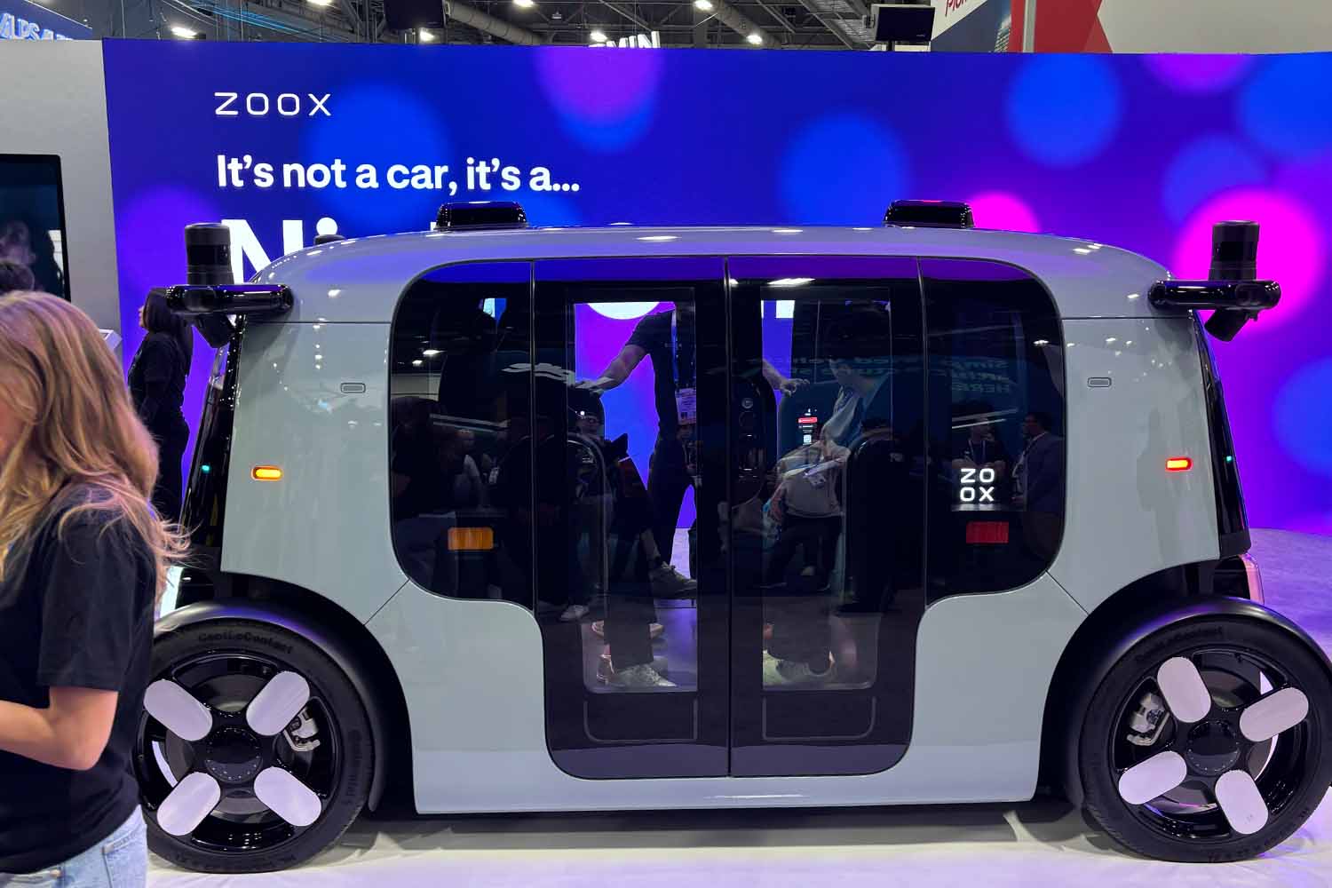 A Zoox robotaxi at CES