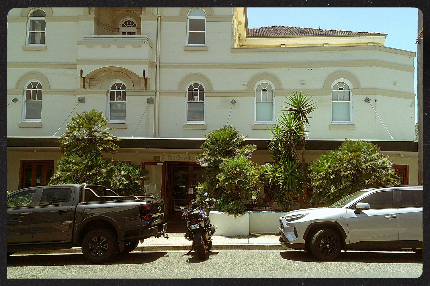 The Clovelly Hotel seen from the street.