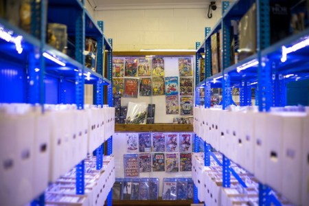 Boxes of old comic books