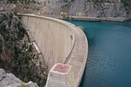 View from atop a dam