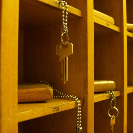 Keys in a hotel lobby