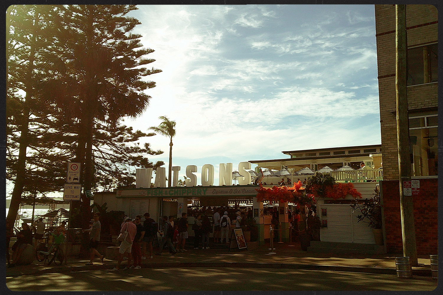 Outside Watsons Bay Hotel in Sydney.