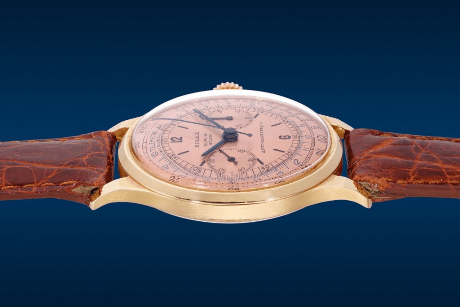 An early Rolex "Pink on Pink" double-signed chronograph