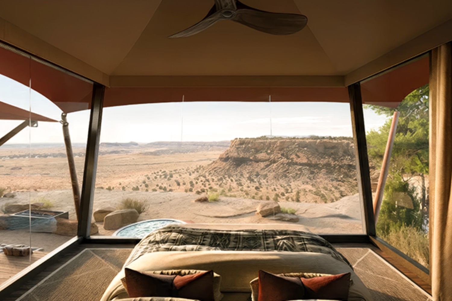 Campsite with a desert view