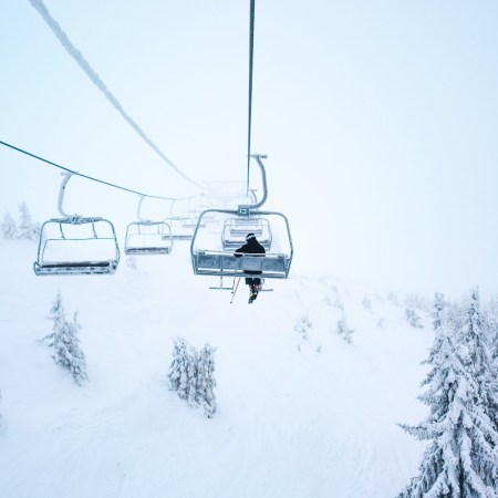 Person on ski lift