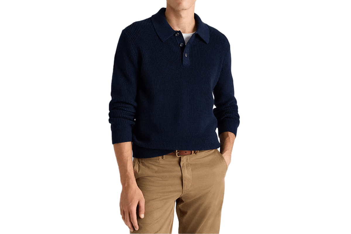Quince Ribbed Sweater Polo