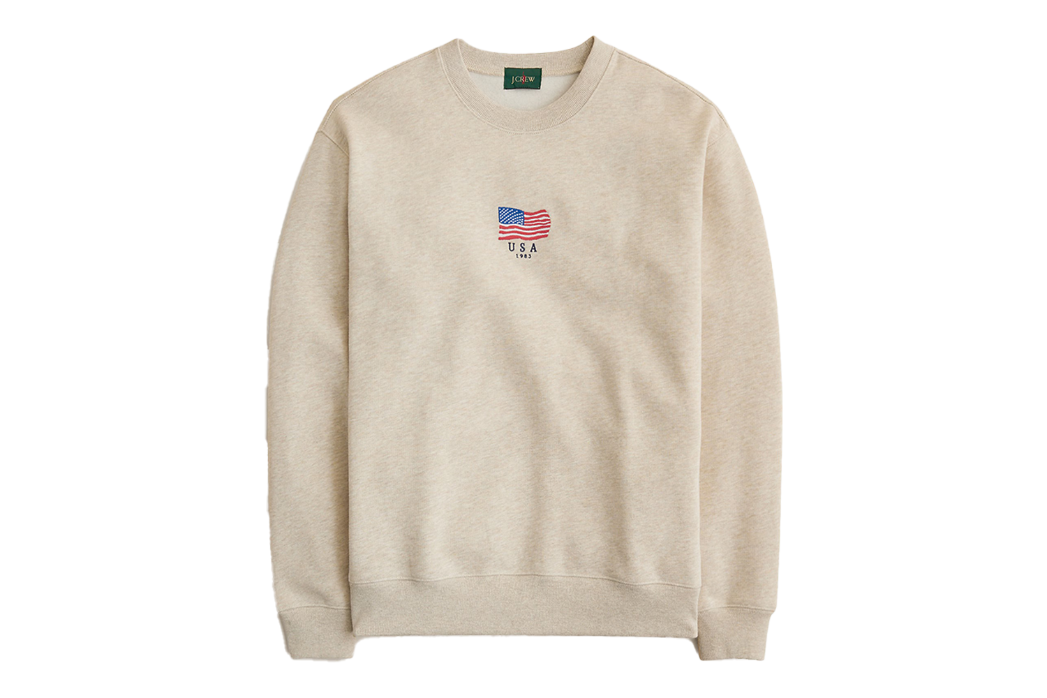 J.Crew ’83 Fleece Sweatshirt with Flag Embroidery