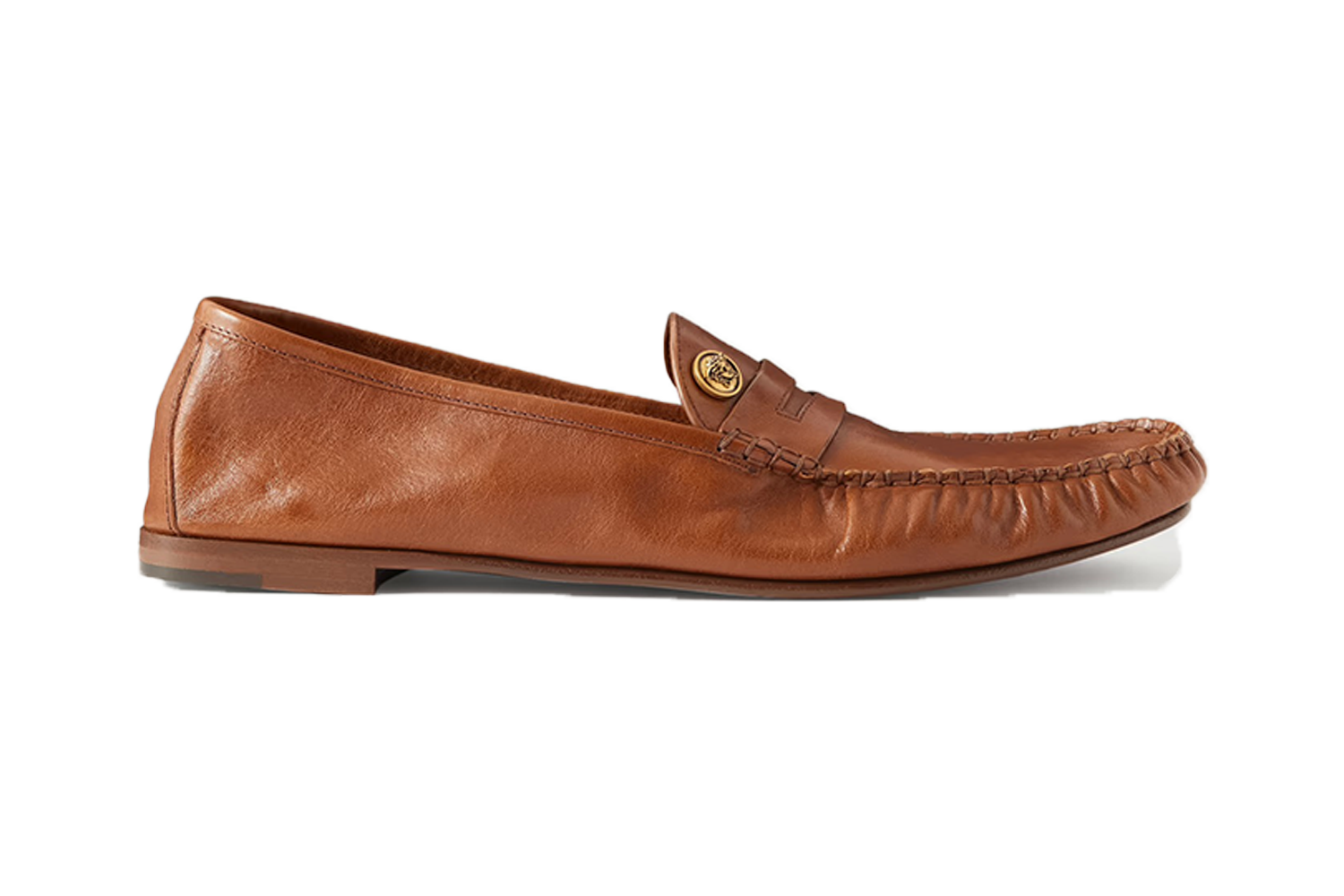 Versace Leather Penny Loafers