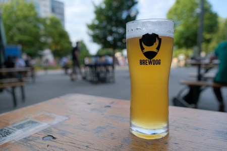 A glass of BrewDog beer