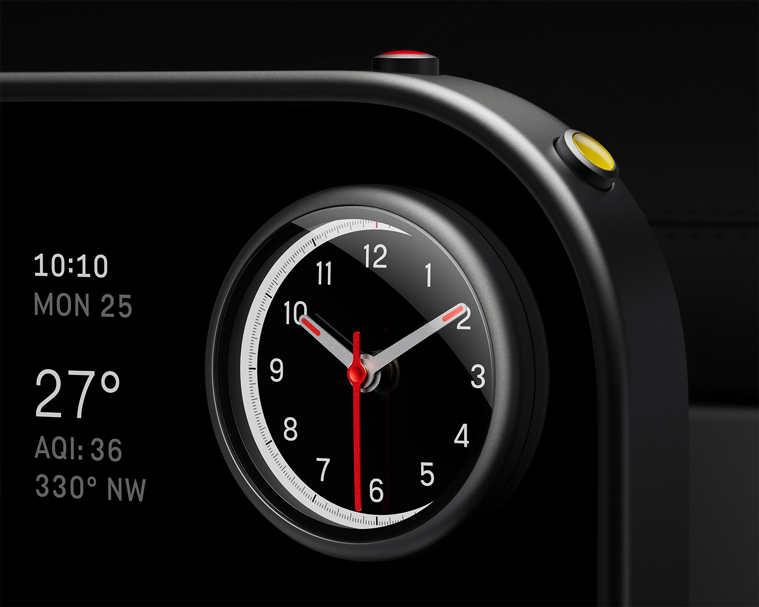 Close-up of the clock in the Ferrari Luce EV