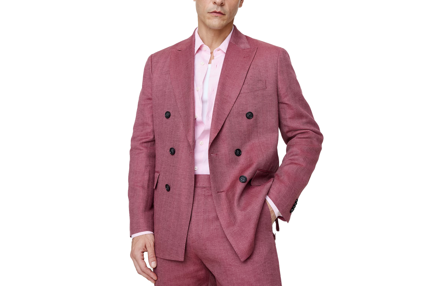 Banana Republic Double-Breasted Linen-Merino Suit Jacket