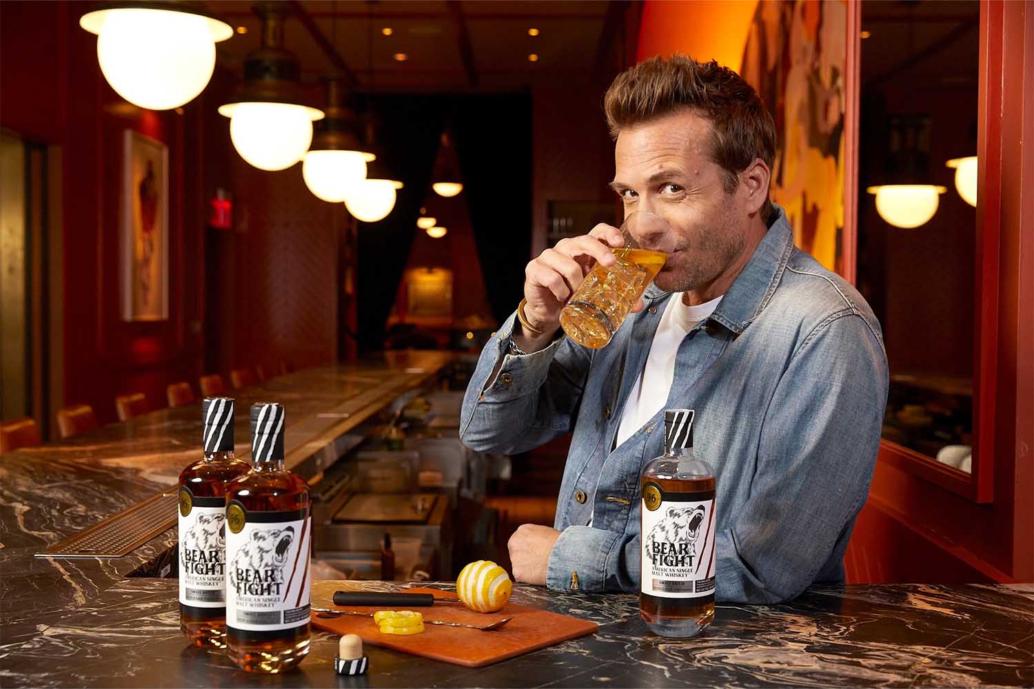 Gabriel Macht and Bear Fight Whiskey
