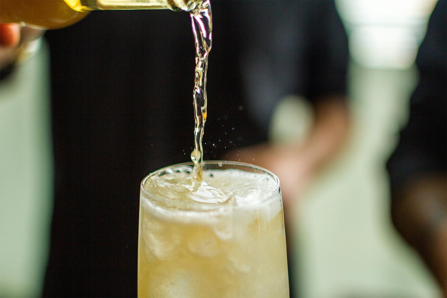 Ginger beer poured into a glass