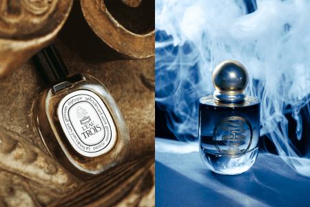 Diptyque L’Eau Trois and Sage & Salt Sacred Ember, two of the best incense colognes for men