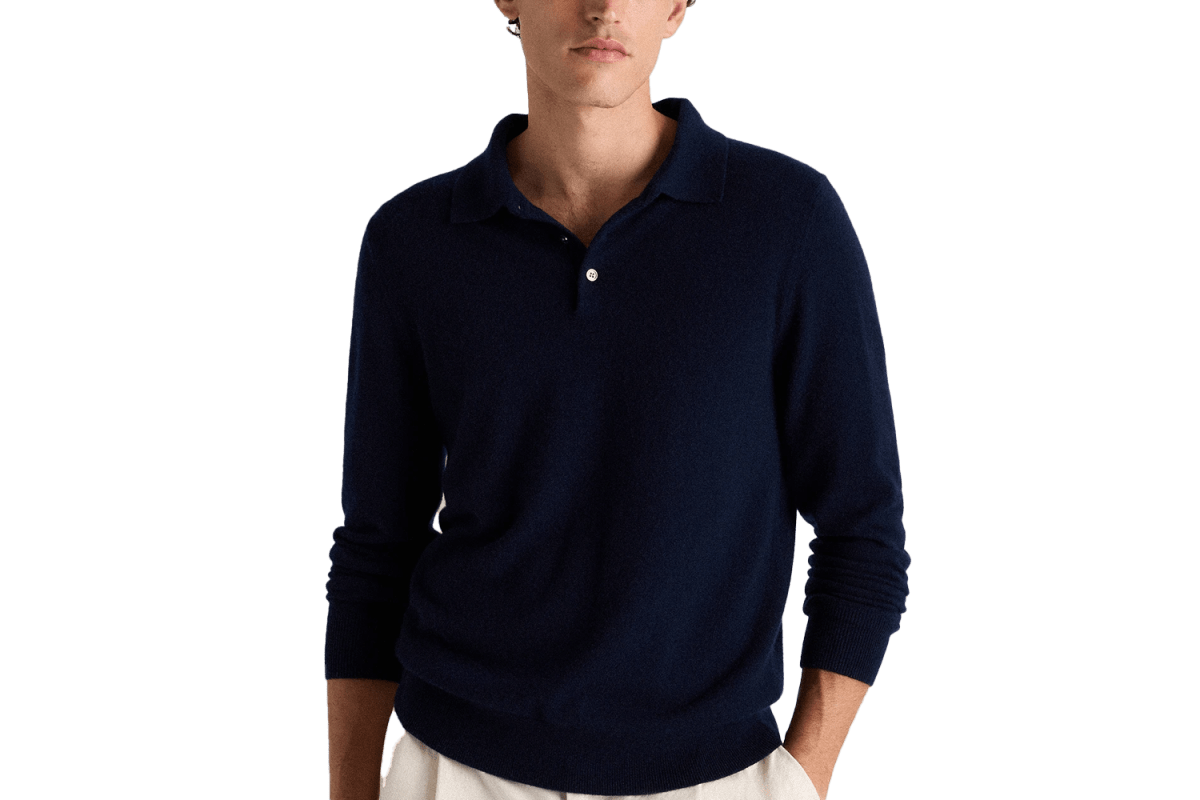 Quince Mongolian Cashmere Polo Sweater