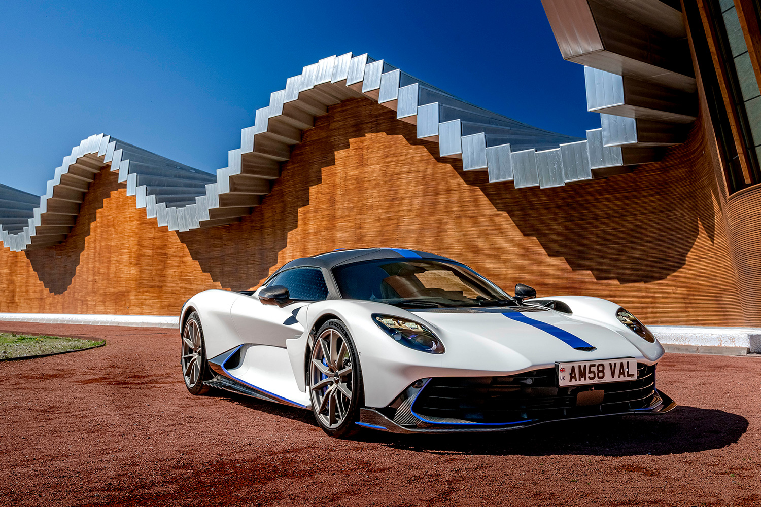 The new Aston Martin Valhalla supercar in Zenith White