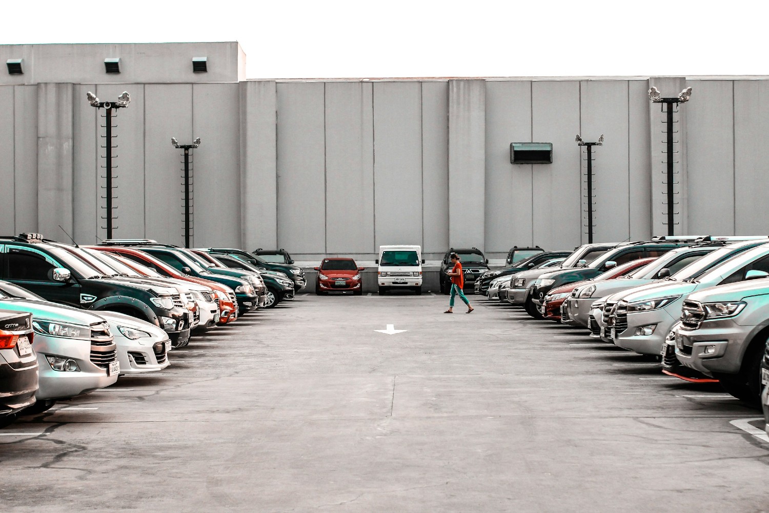 Cars in a parking lot