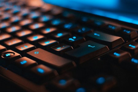 Blue light on keyboard