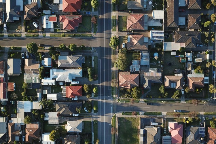 Aerial image of suburbs