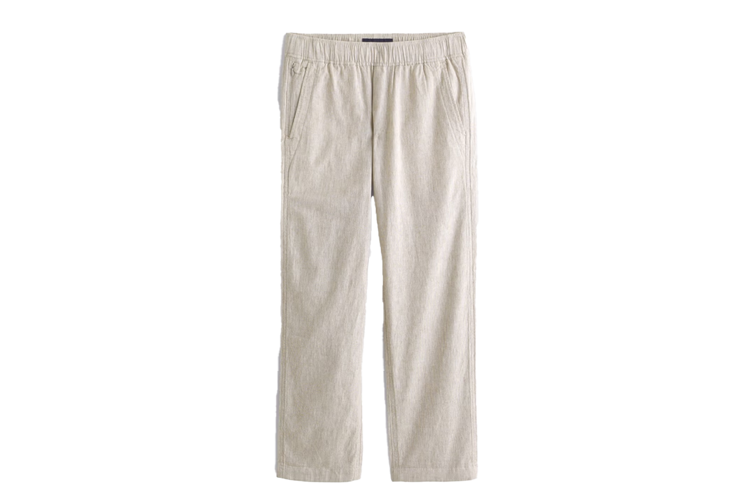 Abercrombie Linen-Blend Relaxed Straight Pull-On Pant
