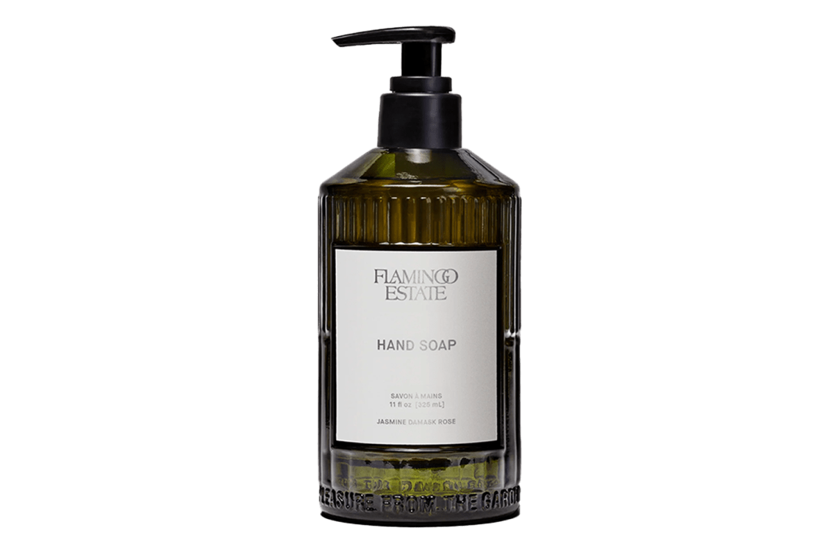 Flamingo Estate Jasmine Damask Rose Glass Hand Soap