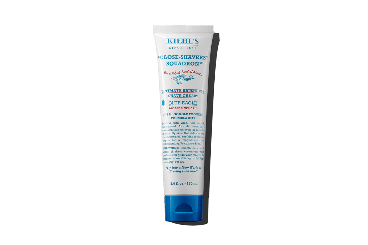 <strong>Best Shaving Cream for Sensitive Skin:</strong> Kiehl’s Ultimate Brushless Shave Cream Blue Eagle