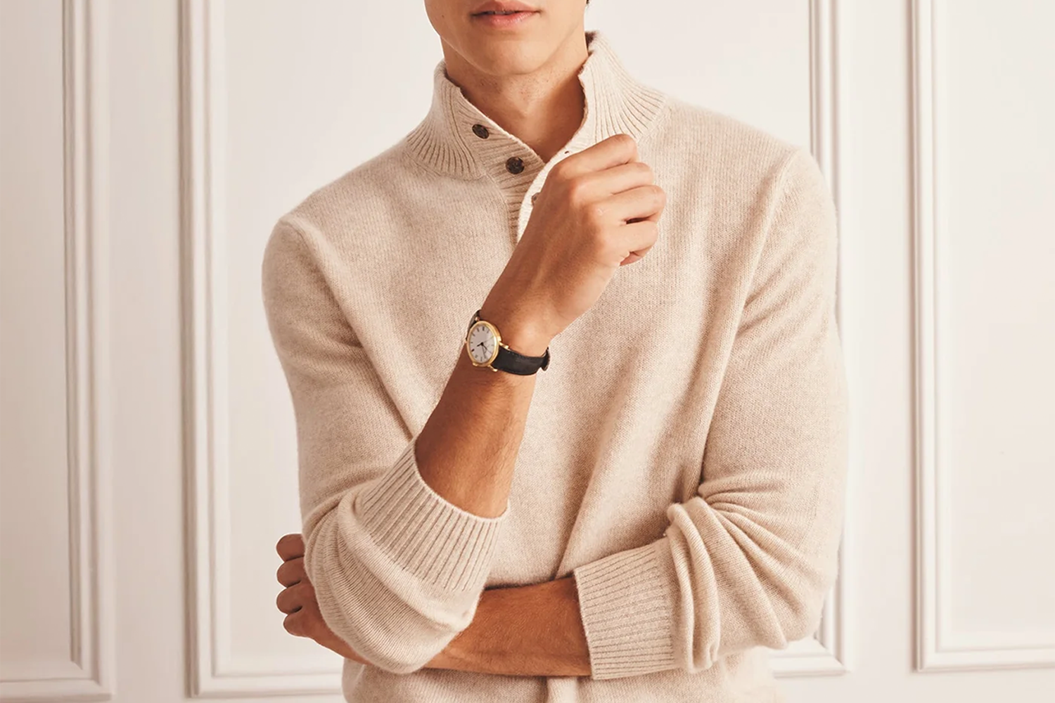 naadam lifestyle image of man wearing sweater