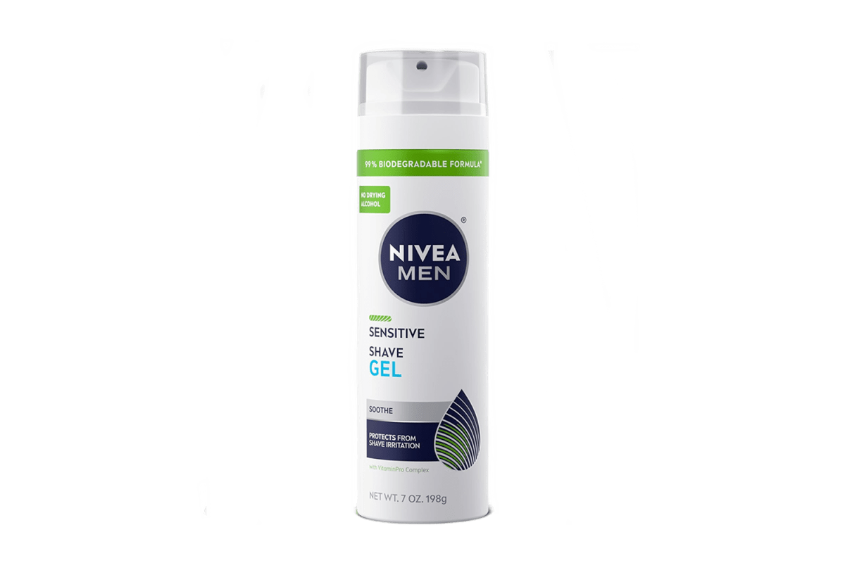 <strong>Best Drugstore Foam-to-Lather Shaving Cream</strong>: Nivea Sensitive Shave Gel