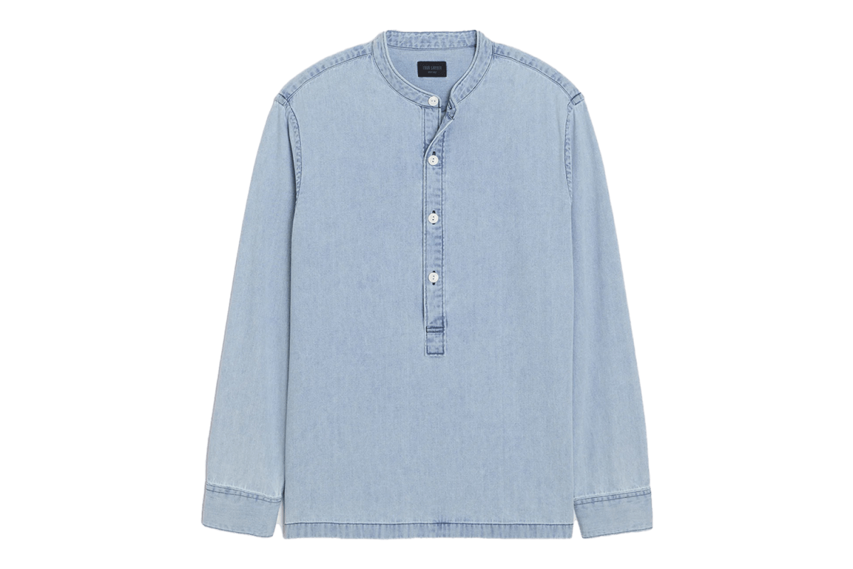 Todd Snyder Denim Band Collar Shirt
